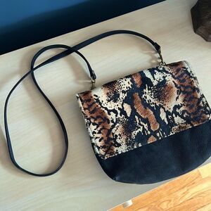 Ceri Hoover animal print leather crossbody bag
